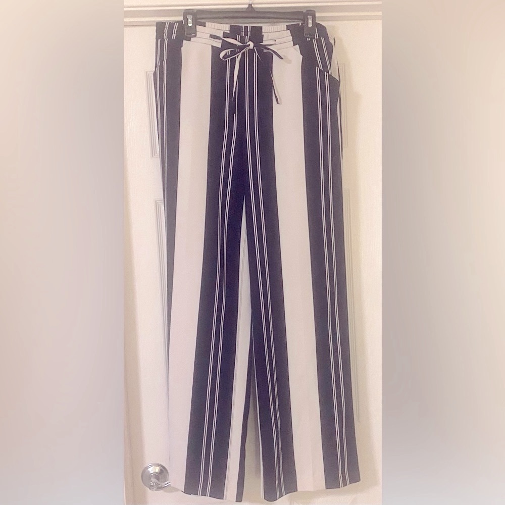 INC Black and White Pants with Flare Leg- Like New!